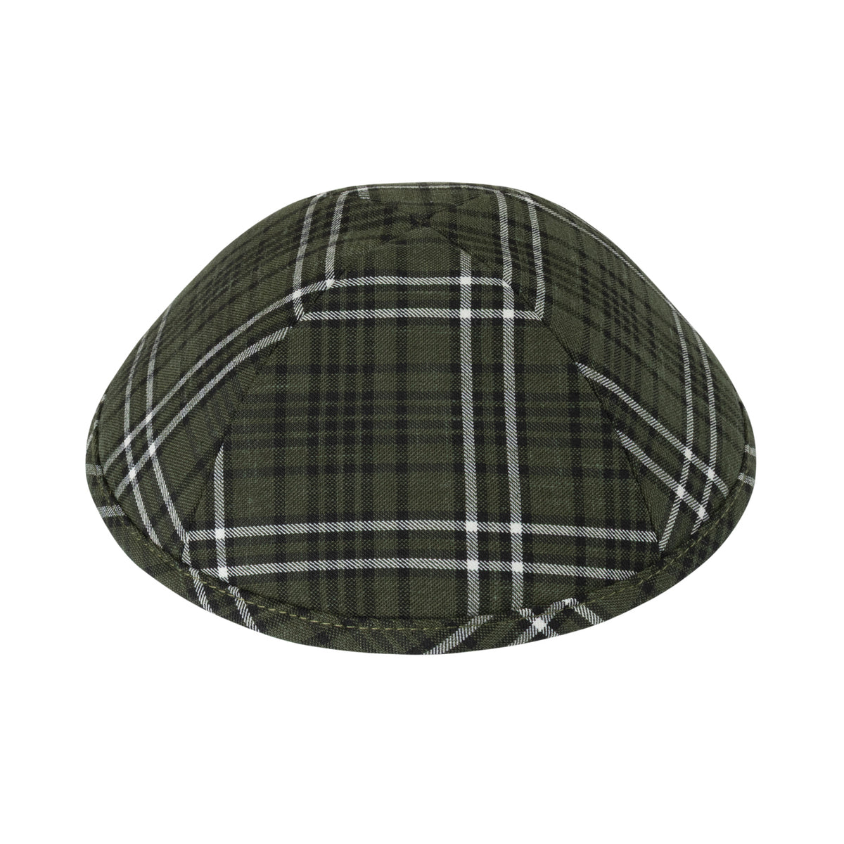 IKIPPAH OLIVE GREEN PLAID YARMULKE