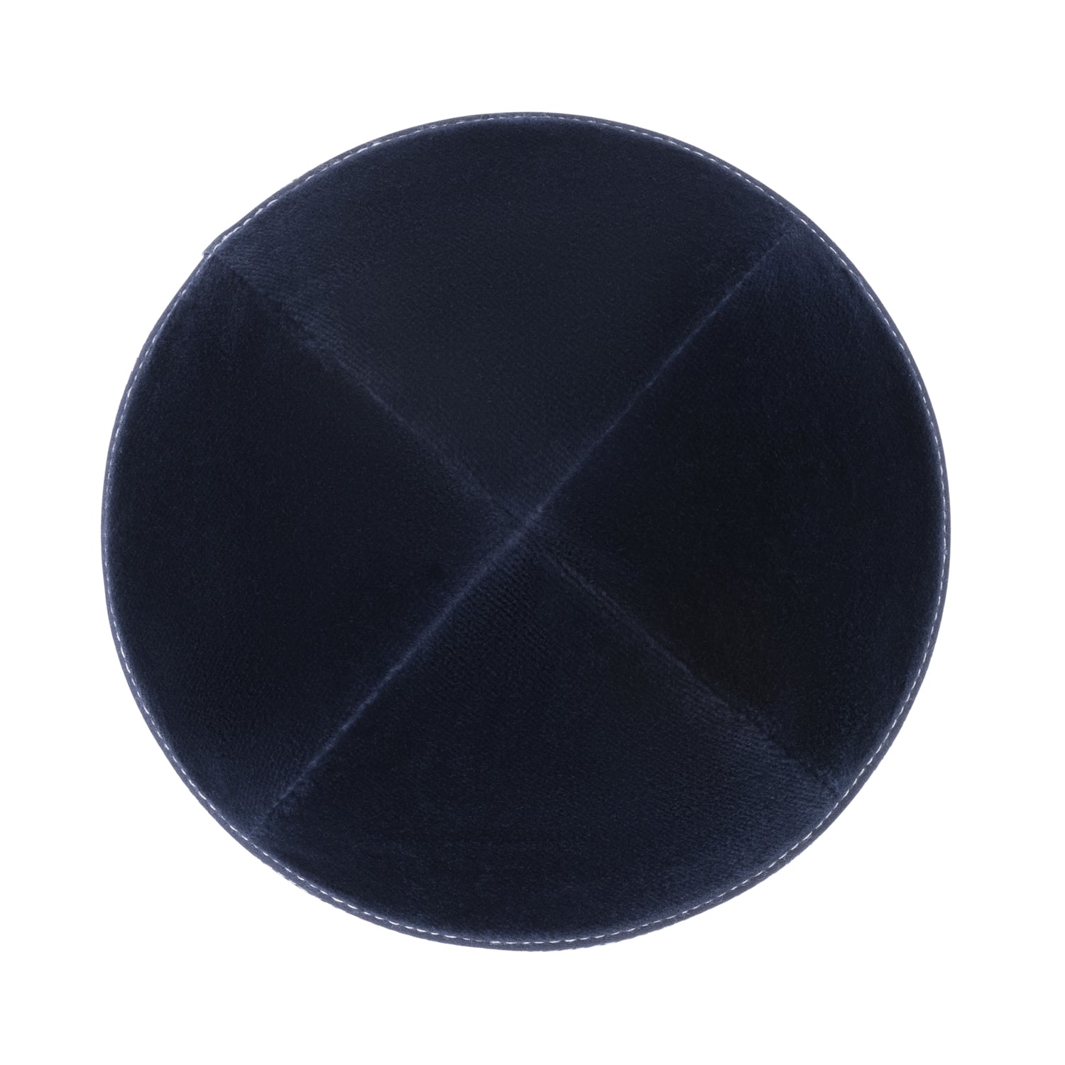 IKIPPAH NAVY VELVET W/ WHITE STITCHING YARMULKE