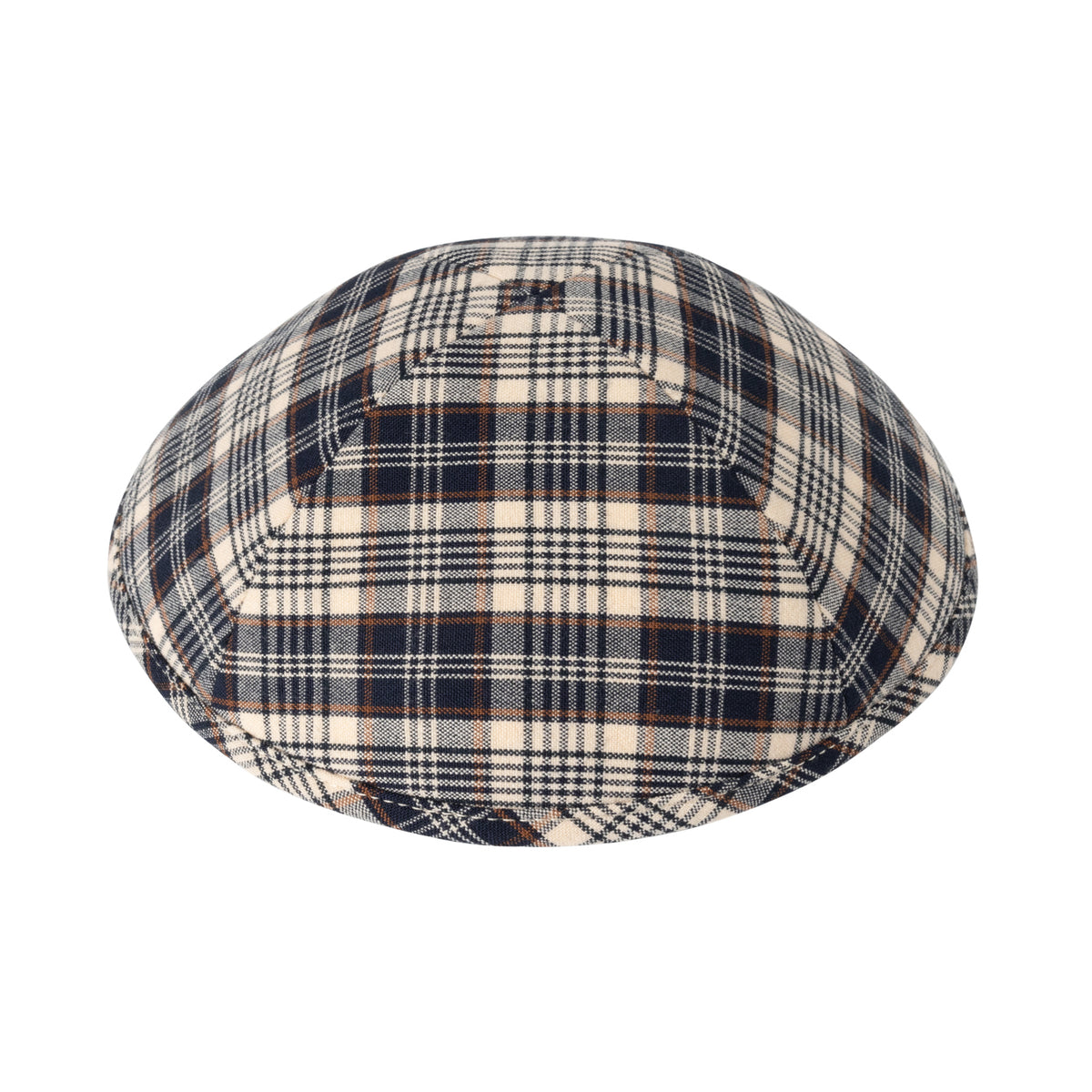 IKIPPAH NAVY &amp; CREAM PLAID YARMULKE