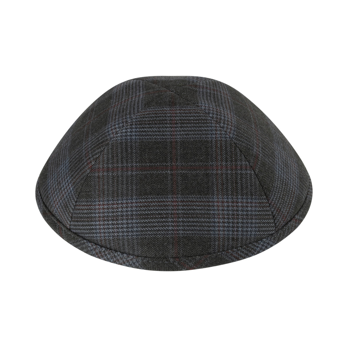 IKIPPAH GRAY STRIPED PLAID YARMULKE