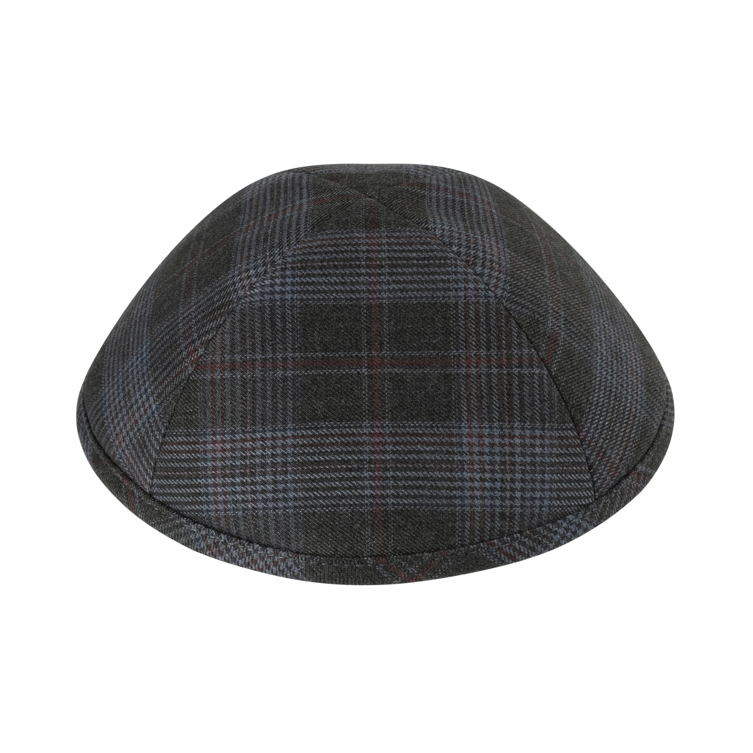 IKIPPAH GRAY STRIPED PLAID YARMULKE