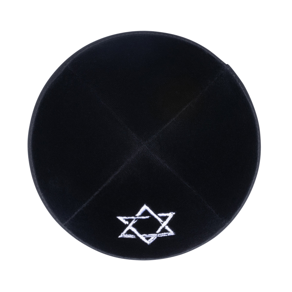 IKIPPAH BLACK VELVET W/ WHITE STAR YARMULKE