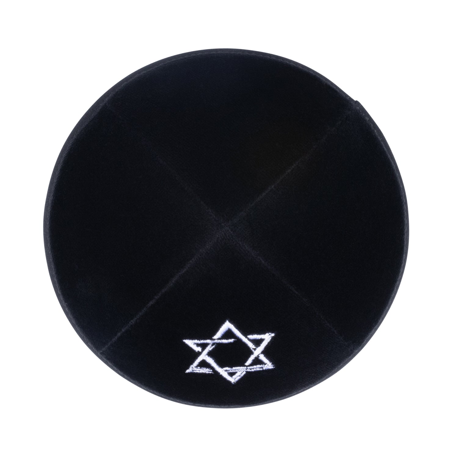 IKIPPAH BLACK VELVET W/ WHITE STAR YARMULKE