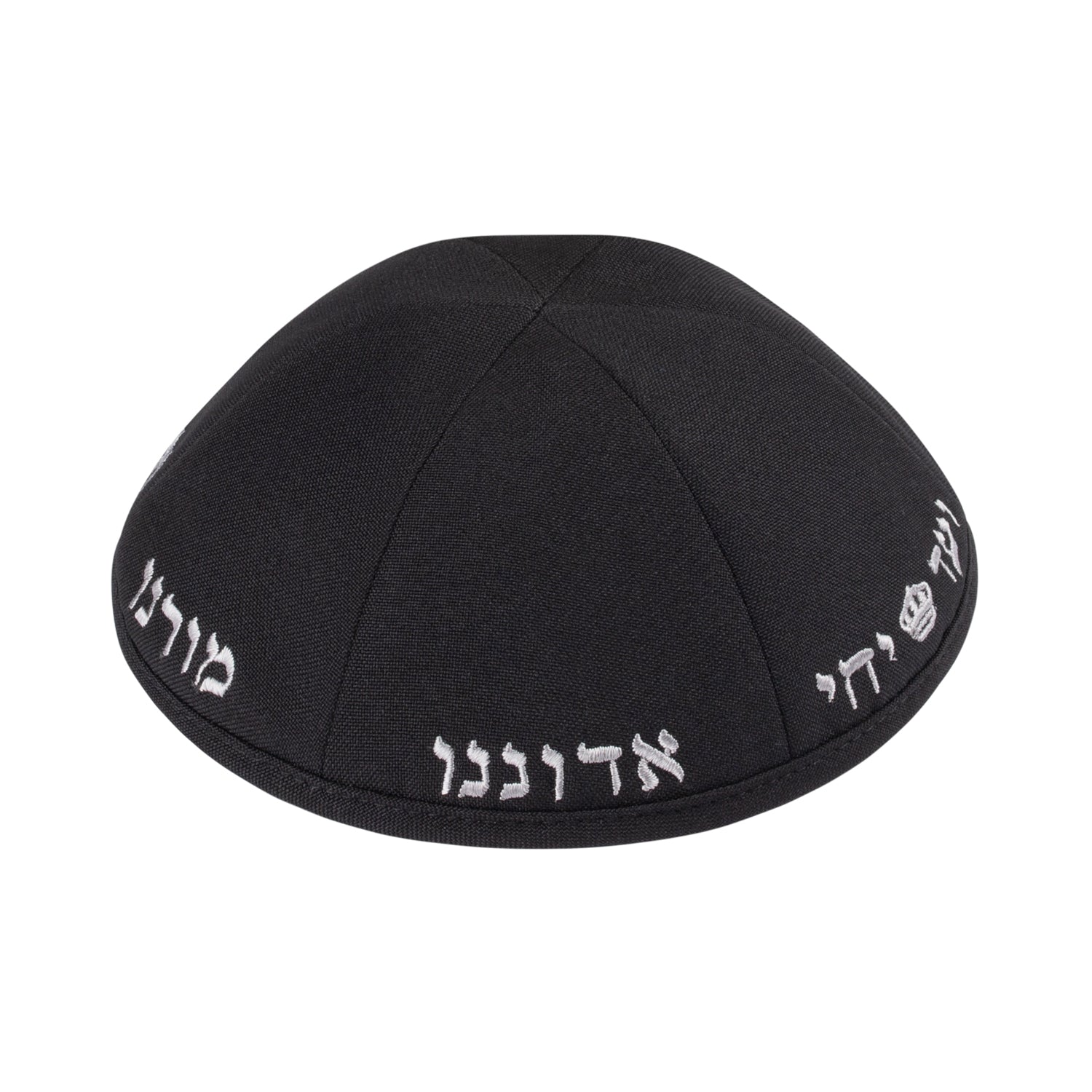 IKIPPAH YECHI 6 PANEL BLACK TERYLENE YARMULKE