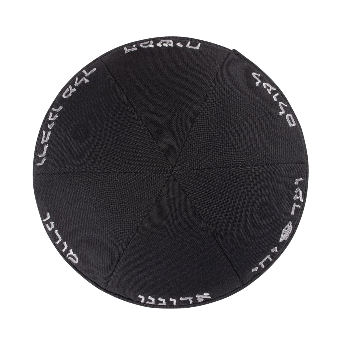 IKIPPAH YECHI 6 PANEL BLACK TERYLENE YARMULKE