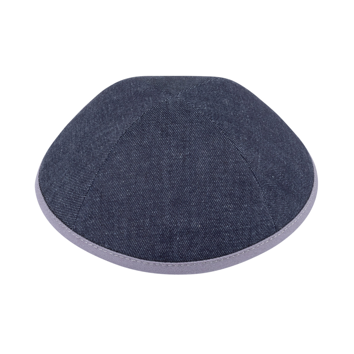 IKIPPAH NAVY DENIM W/ GRAY RIM YARMULKE