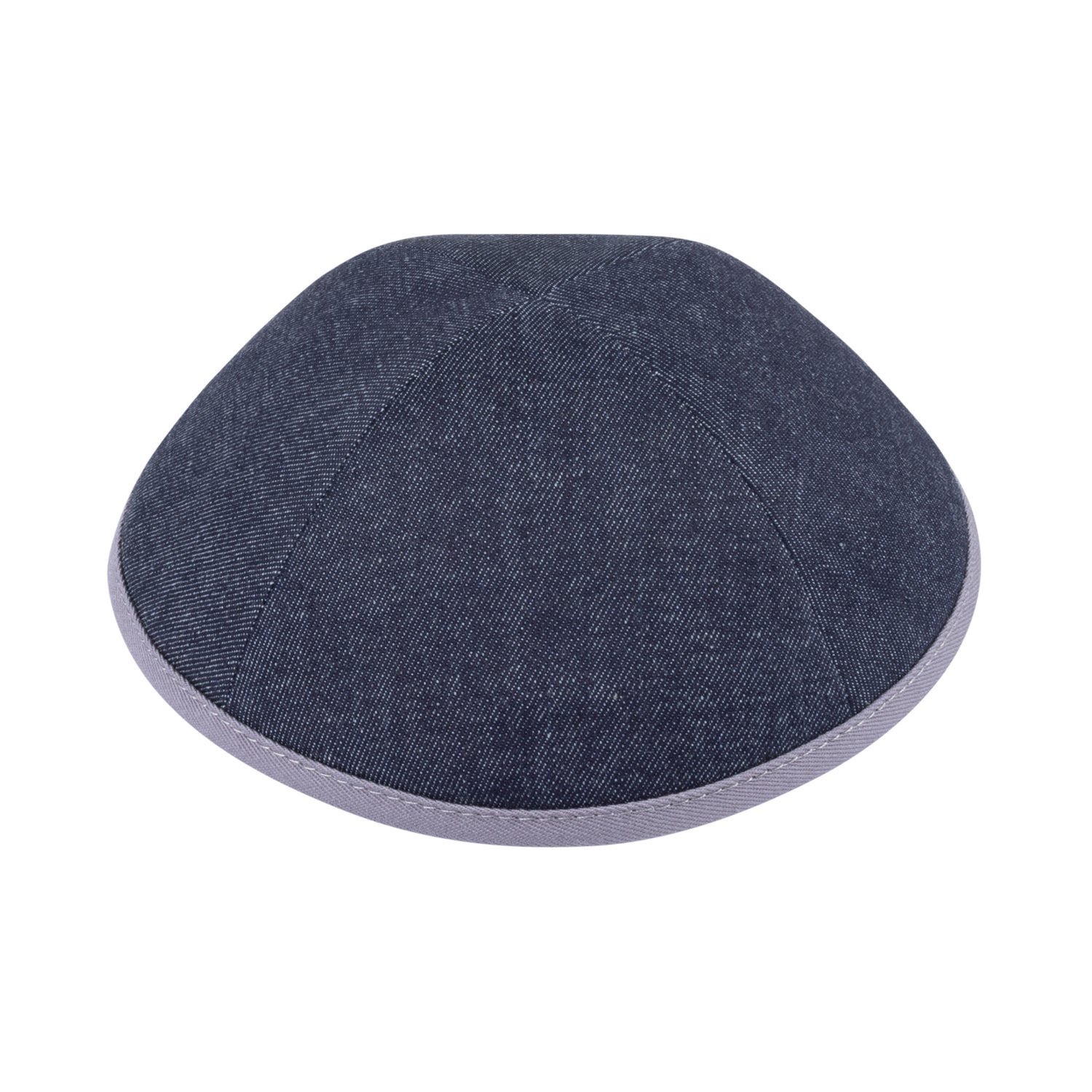 IKIPPAH NAVY DENIM W/ GRAY RIM YARMULKE