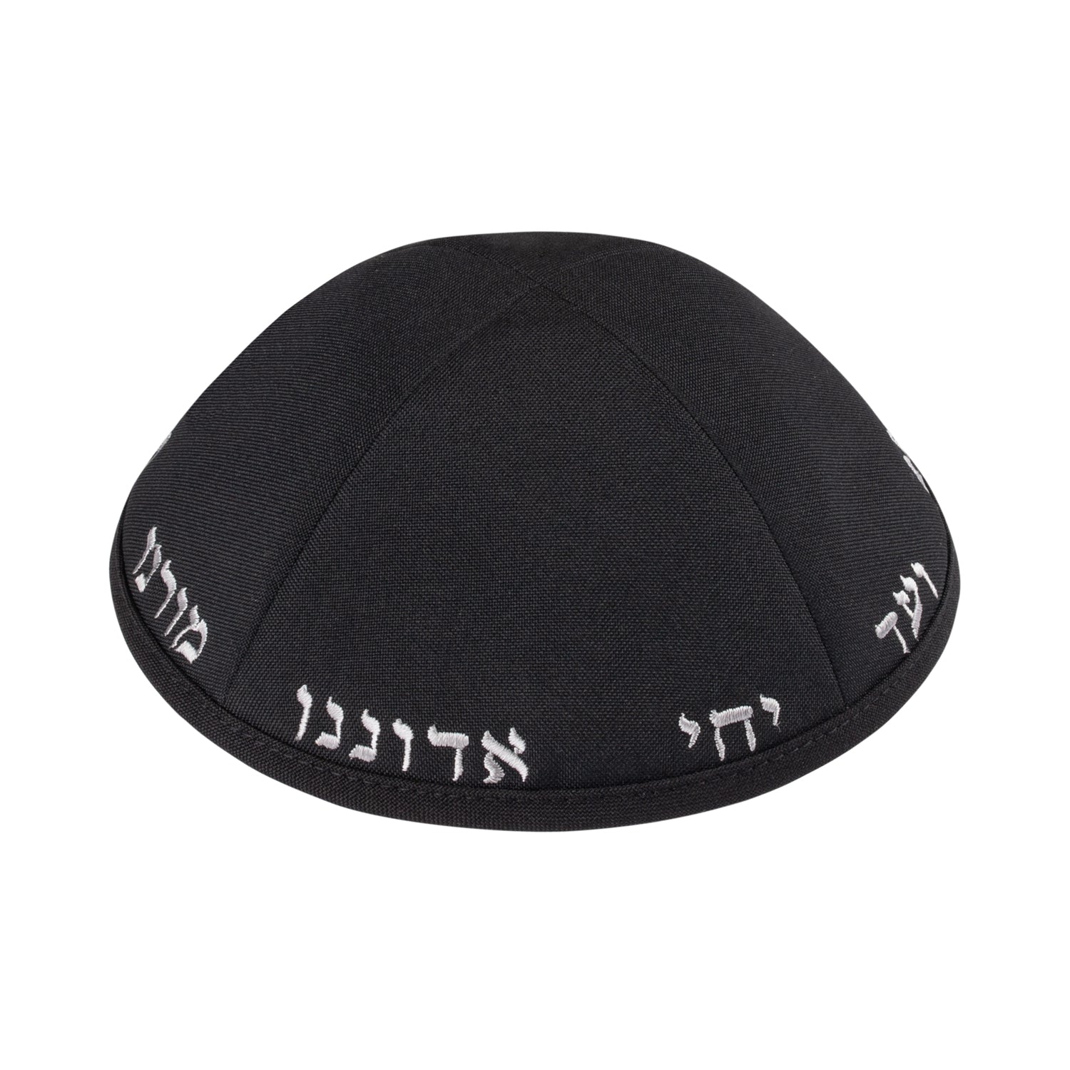 IKIPPAH YECHI 4 PANEL BLACK TERYLENE YARMULKE