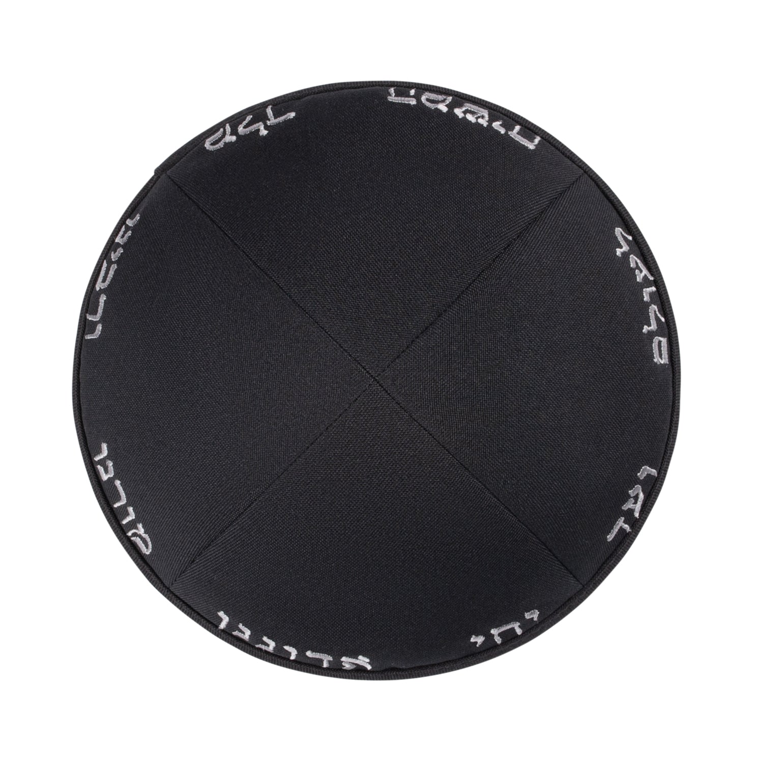 IKIPPAH YECHI 4 PANEL BLACK TERYLENE YARMULKE