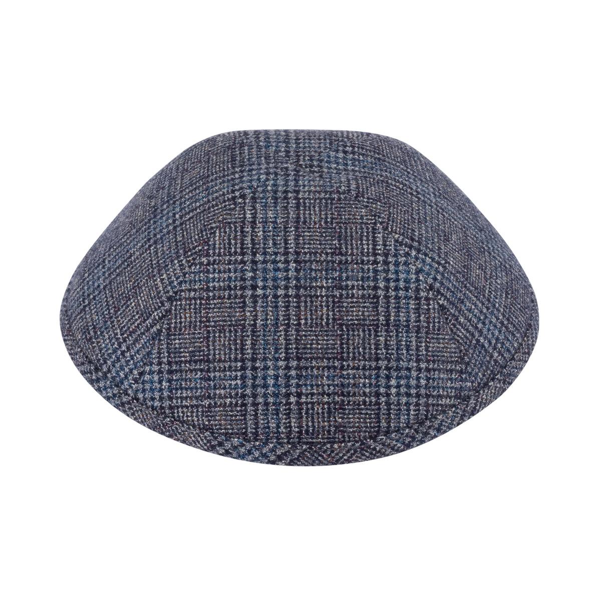 IKIPPAH NAVY &amp; GRAY SQUARE PLAID YARMULKE