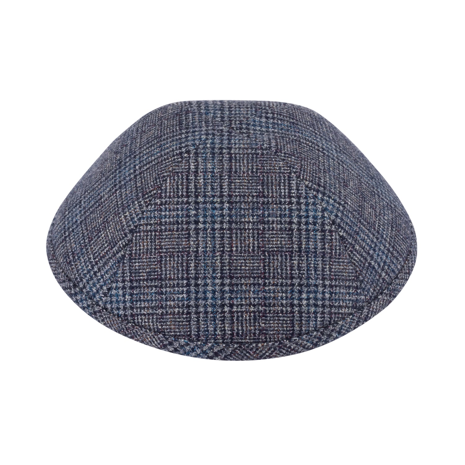 IKIPPAH NAVY & GRAY SQUARE PLAID YARMULKE