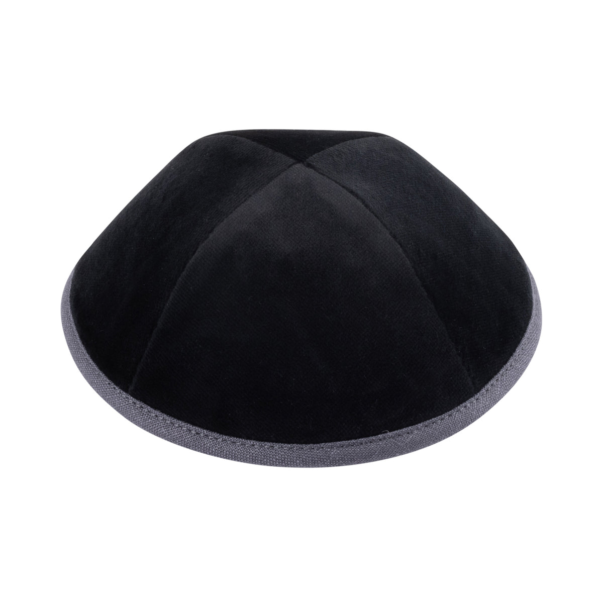 IKIPPAH BLACK VELVET W/ SLATE RIM YARMULKE