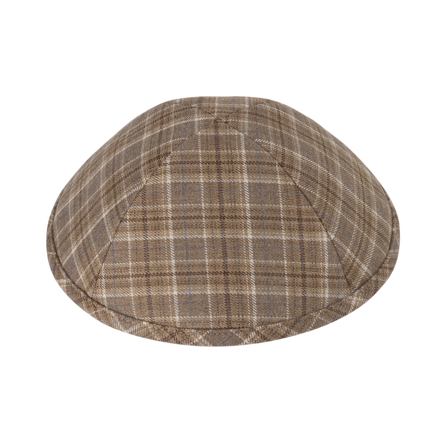 IKIPPAH BROWN BOX PLAID YARMULKE
