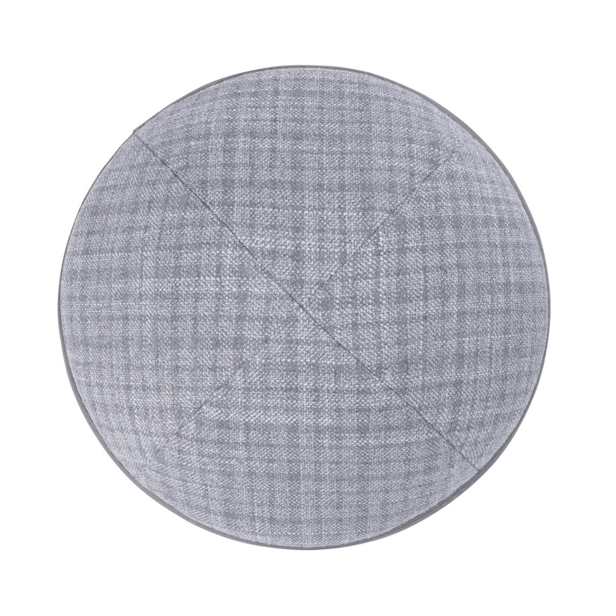 IKIPPAH GRAY PLAID W/ GRAY LEATHER RIM YARMULKE