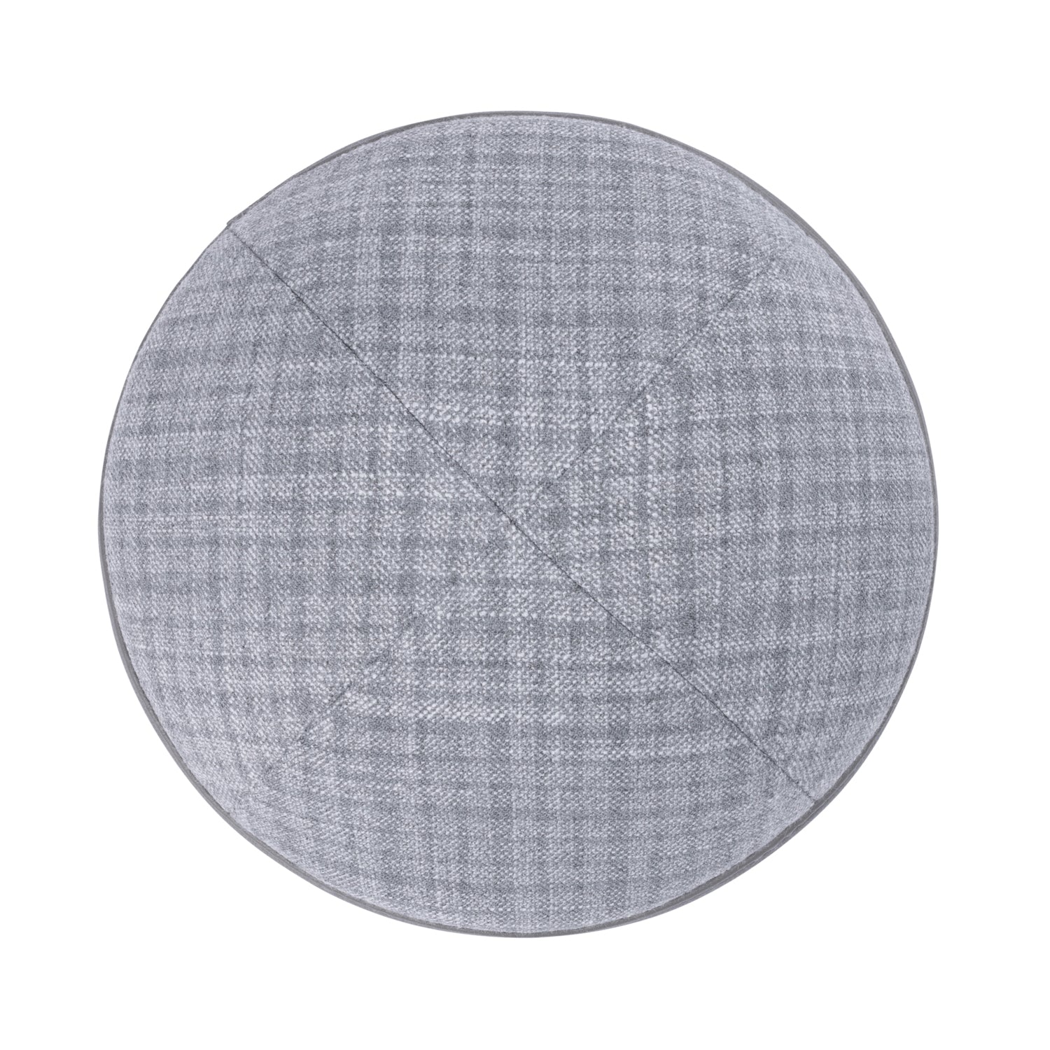 IKIPPAH GRAY PLAID W/ GRAY LEATHER RIM YARMULKE