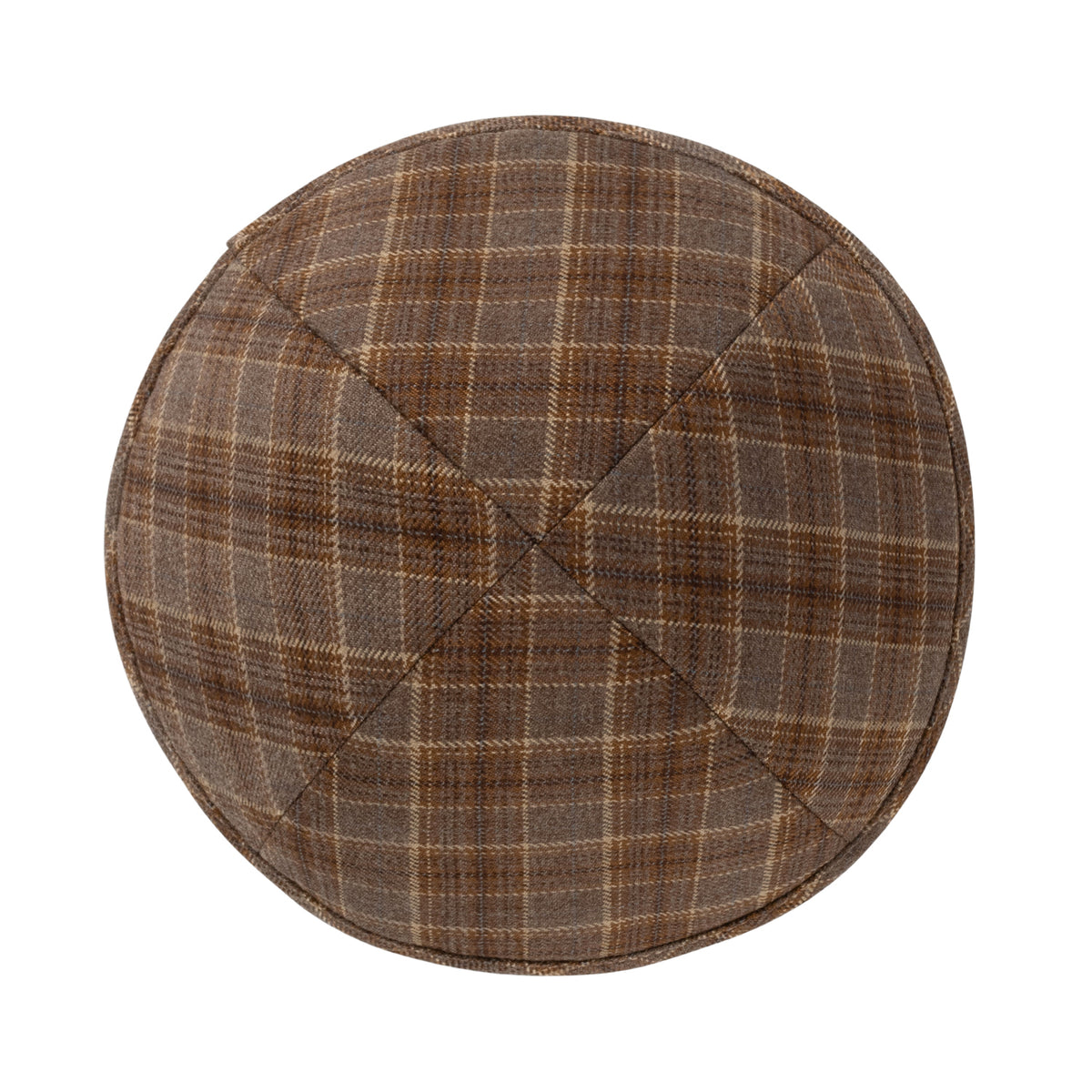 IKIPPAH BROWN & CAMEL BOX PLAID YARMULKE