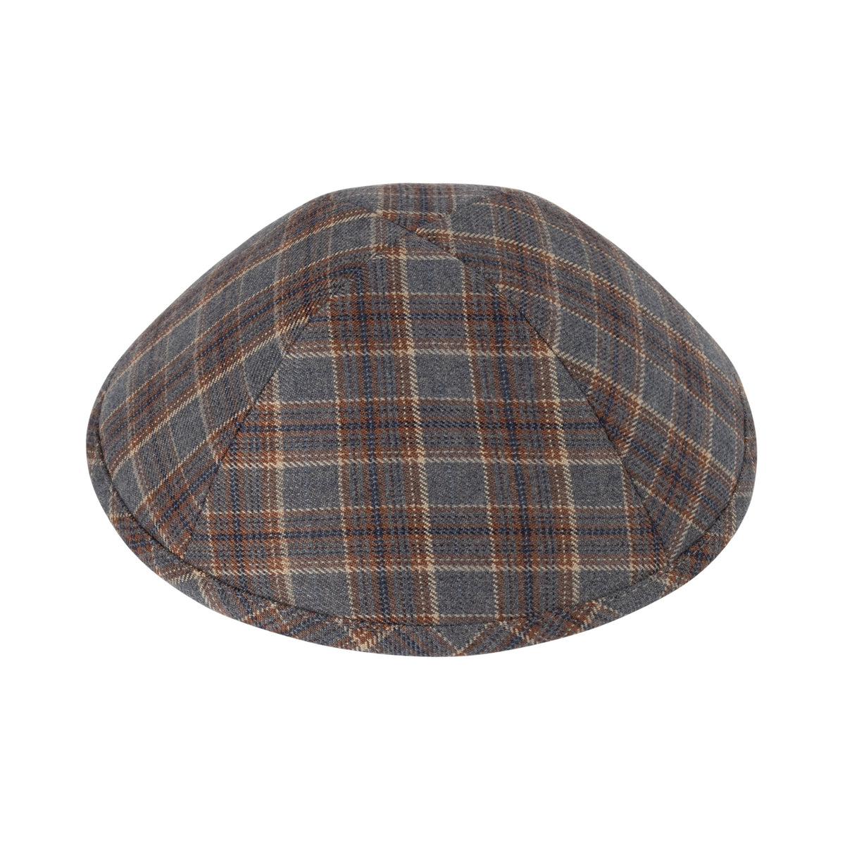 IKIPPAH BROWN &amp; GRAY BOX PLAID YARMULKE