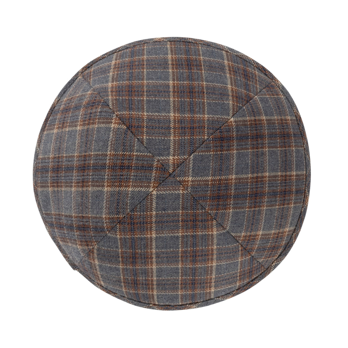 IKIPPAH BROWN & GRAY BOX PLAID YARMULKE