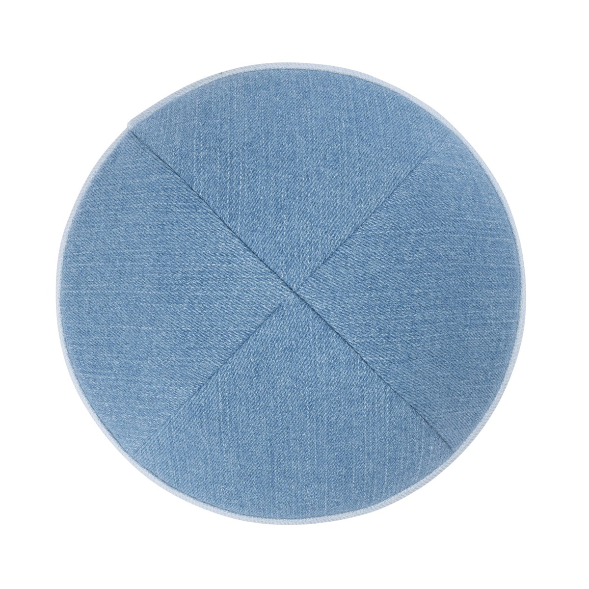 IKIPPAH LIGHT BLUE DENIM W/ COLORFUL RIM YARMULKE