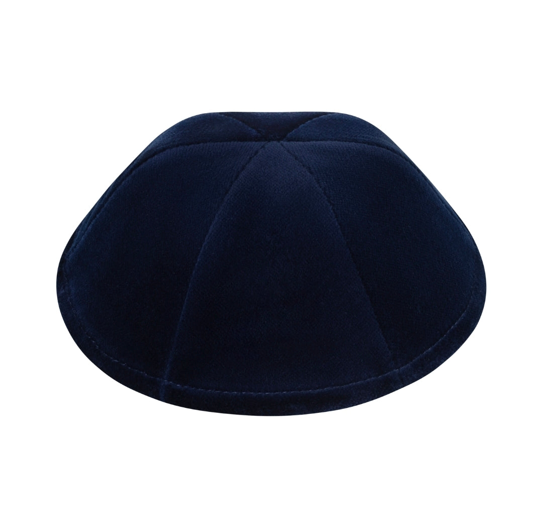 IKIPPAH NAVY VELVET - RIMLESS YARMULKE