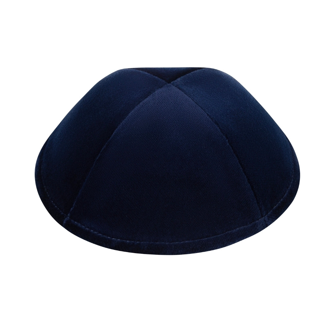 IKIPPAH NAVY VELVET - RIMLESS YARMULKE