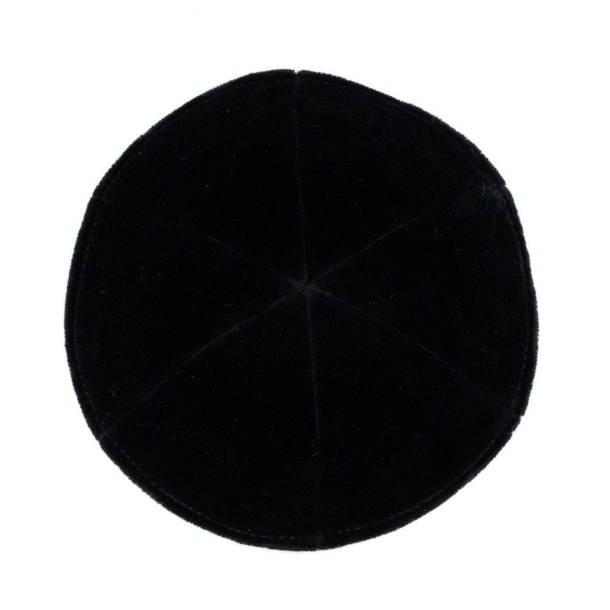 IKIPPAH RIMLESS BLACK VELVET - 6 PANEL YARMULKE