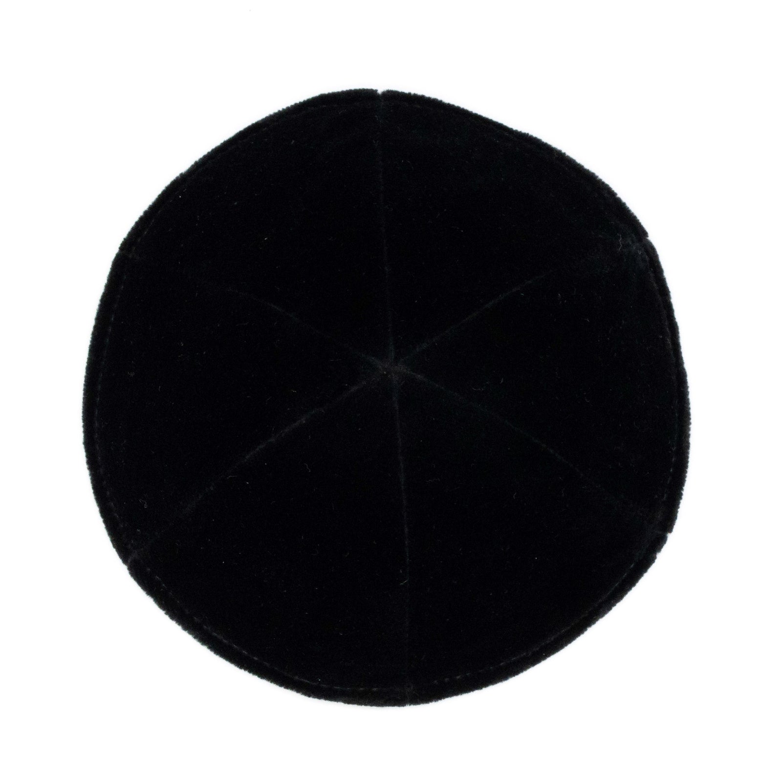 IKIPPAH RIMLESS BLACK VELVET - 6 PANEL YARMULKE