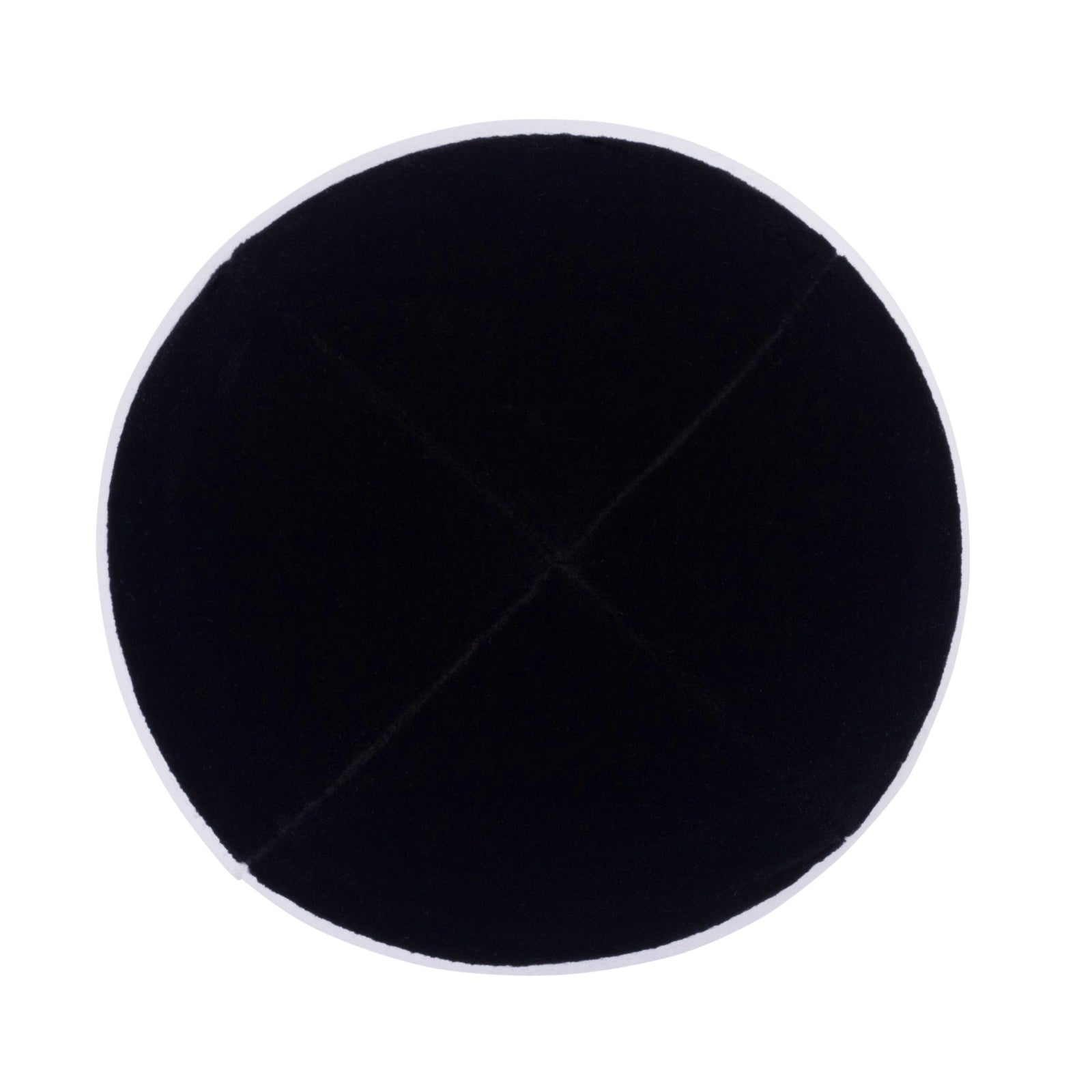 IKIPPAH BLACK VELVET W/ WHITE COTTON RIM YARMULKE