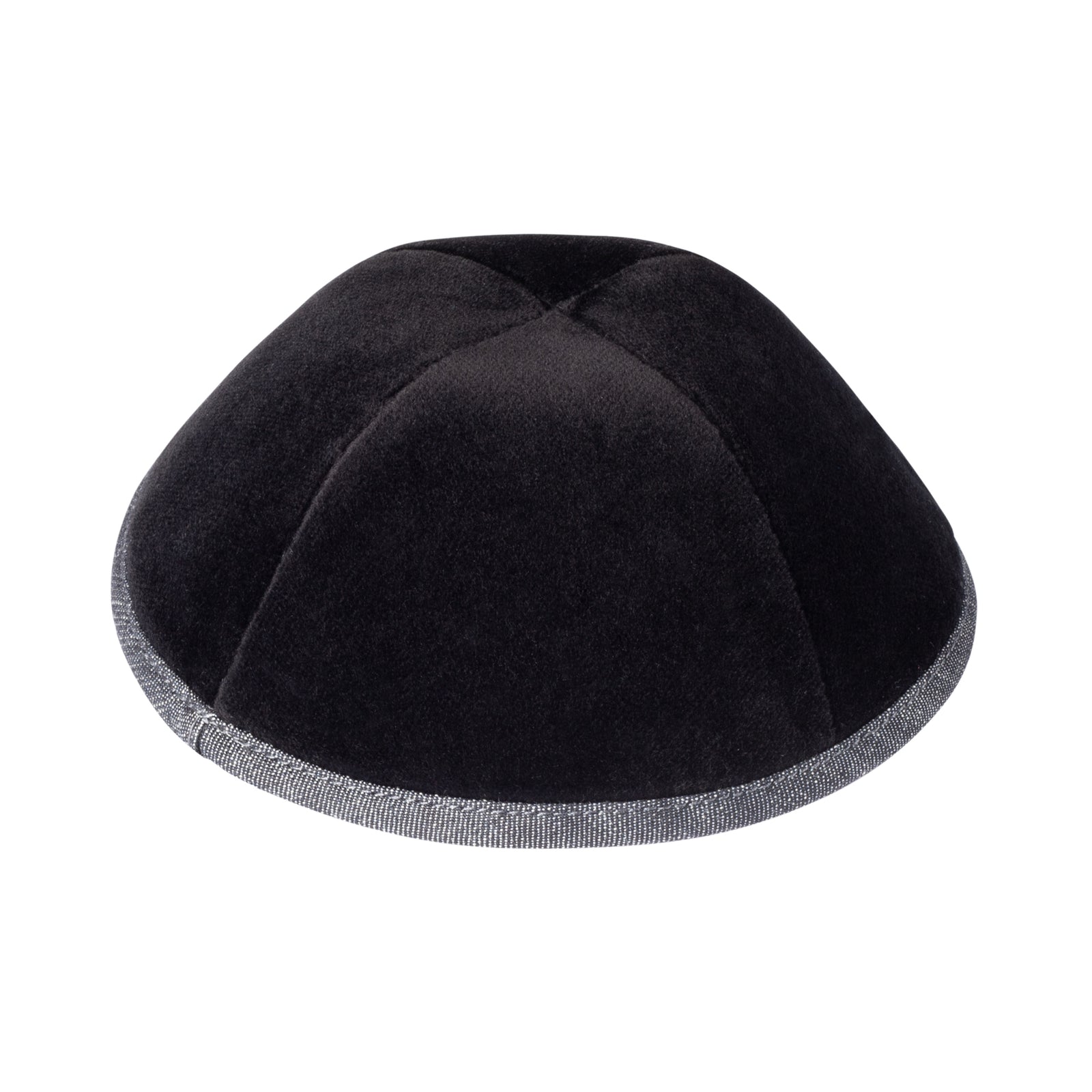 IKIPPAH BLACK VELVET W/ DARK DENIM RIM YARMULKE