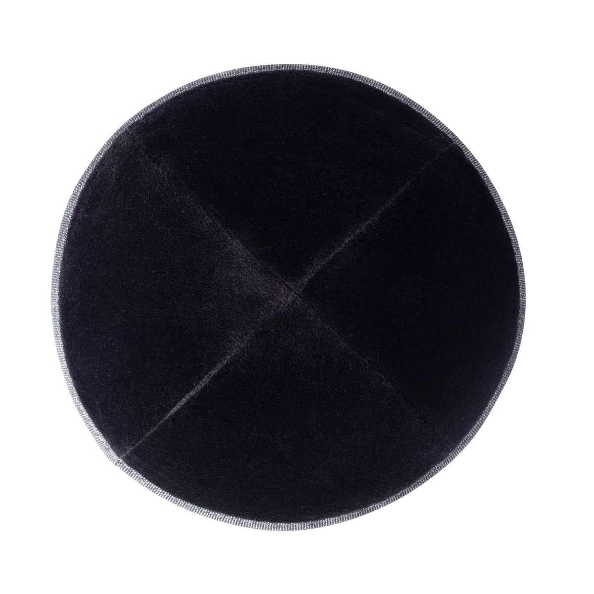 IKIPPAH BLACK VELVET W/ DARK DENIM RIM YARMULKE