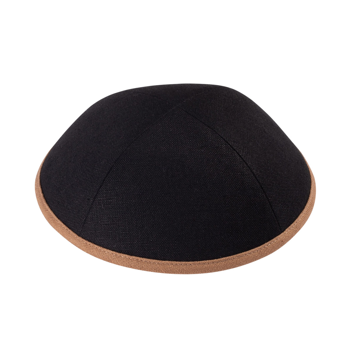 IKIPPAH BLACK LINEN W/ COLORED RIMS YARMULKE