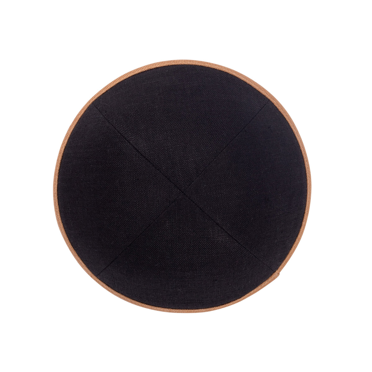 IKIPPAH BLACK LINEN W/ COLORED RIMS YARMULKE