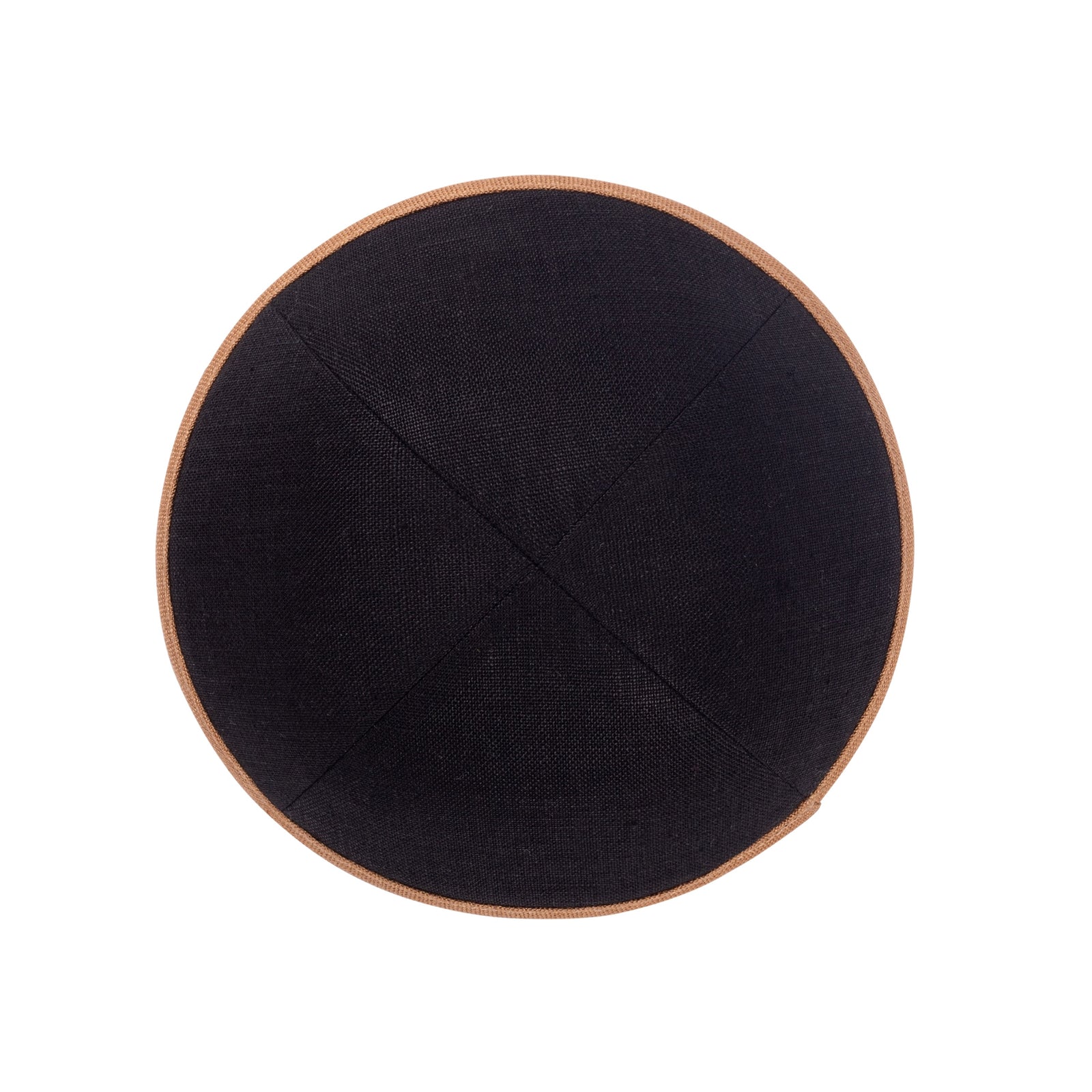 IKIPPAH BLACK LINEN W/ COLORED RIMS YARMULKE