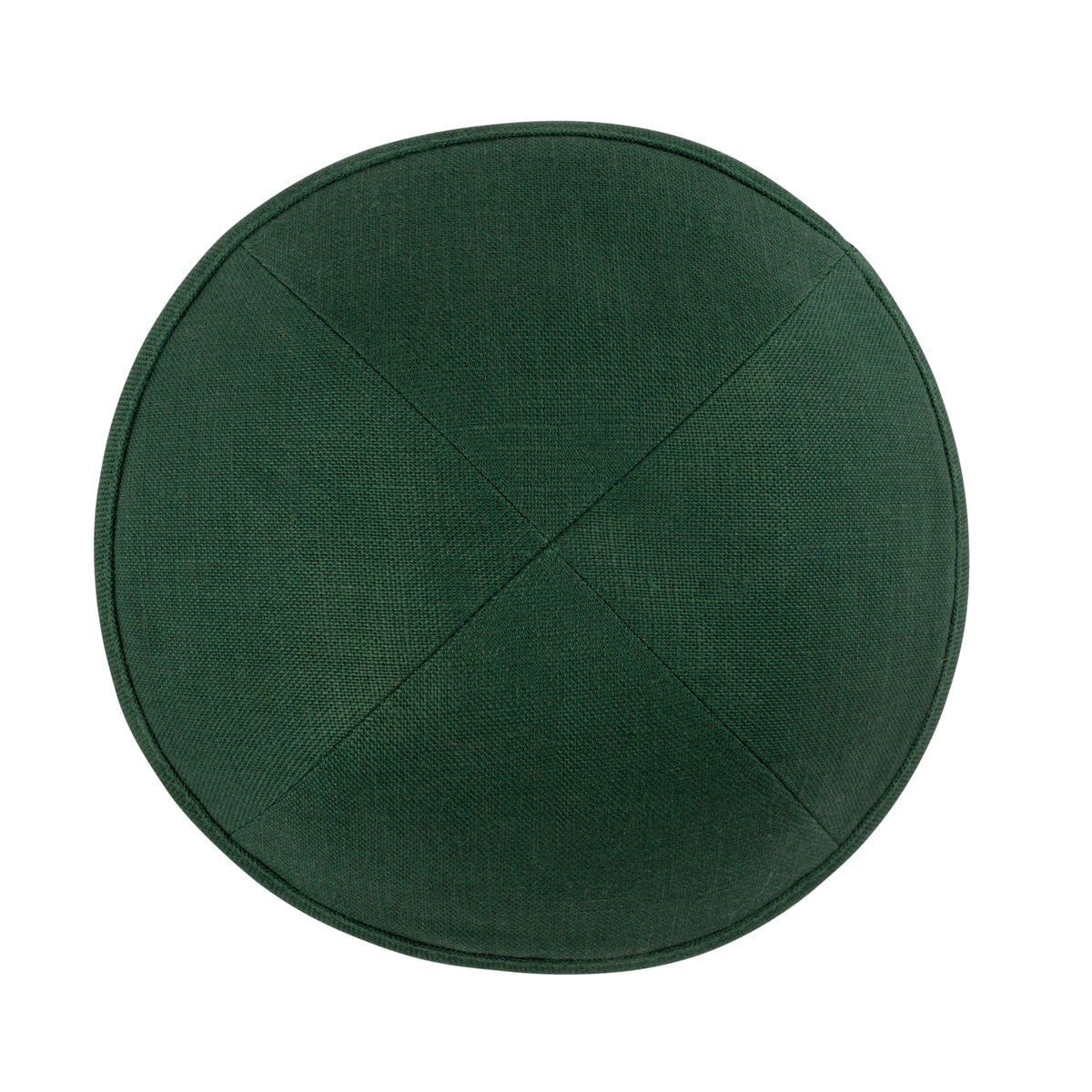 IKIPPAH HUNTER GREEN LINEN YARMULKE