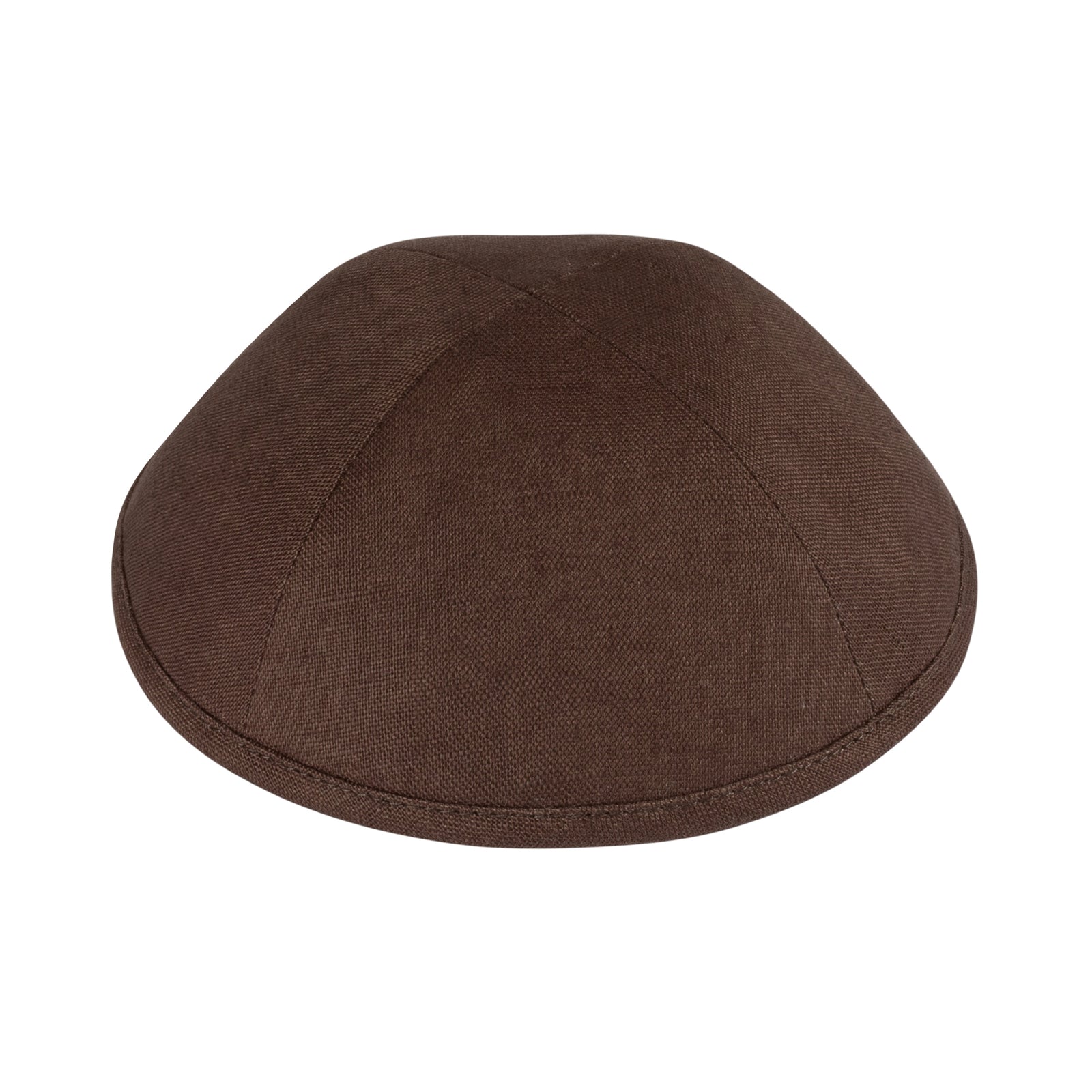 IKIPPAH DARK BROWN LINEN YARMULKE