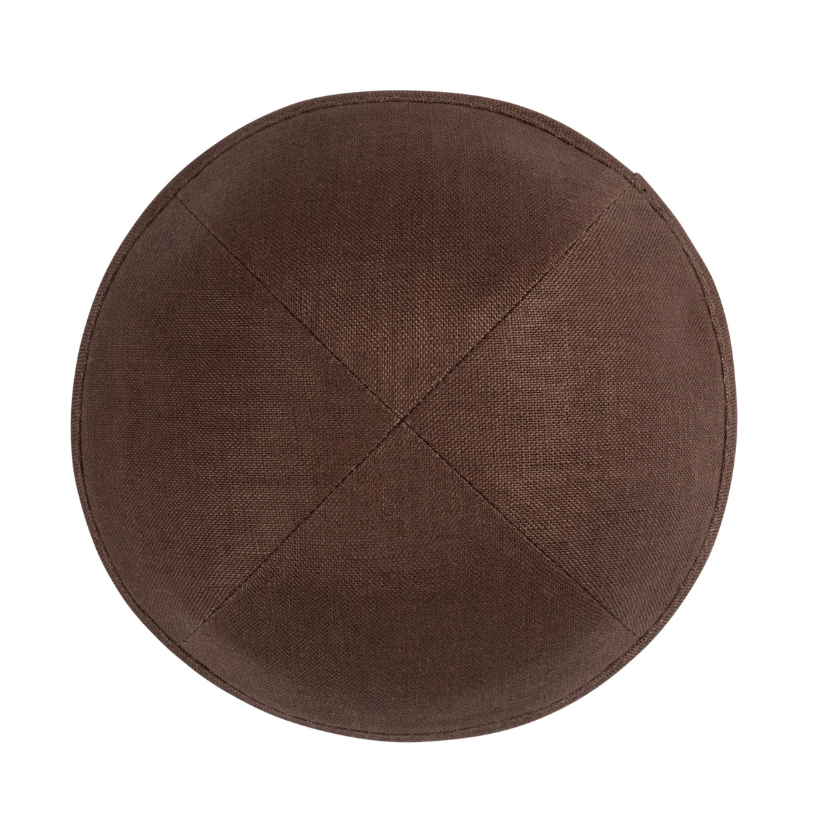 IKIPPAH DARK BROWN LINEN YARMULKE