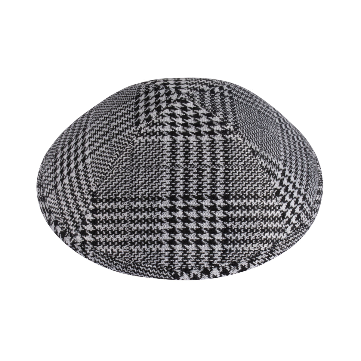 IKIPPAH BLACK &amp; WHITE HOUNDSTOOTH PLAID YARMULKE