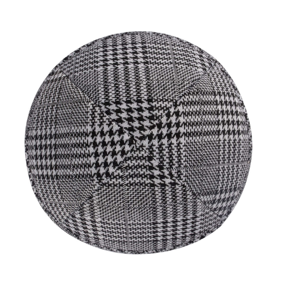IKIPPAH BLACK & WHITE HOUNDSTOOTH PLAID YARMULKE