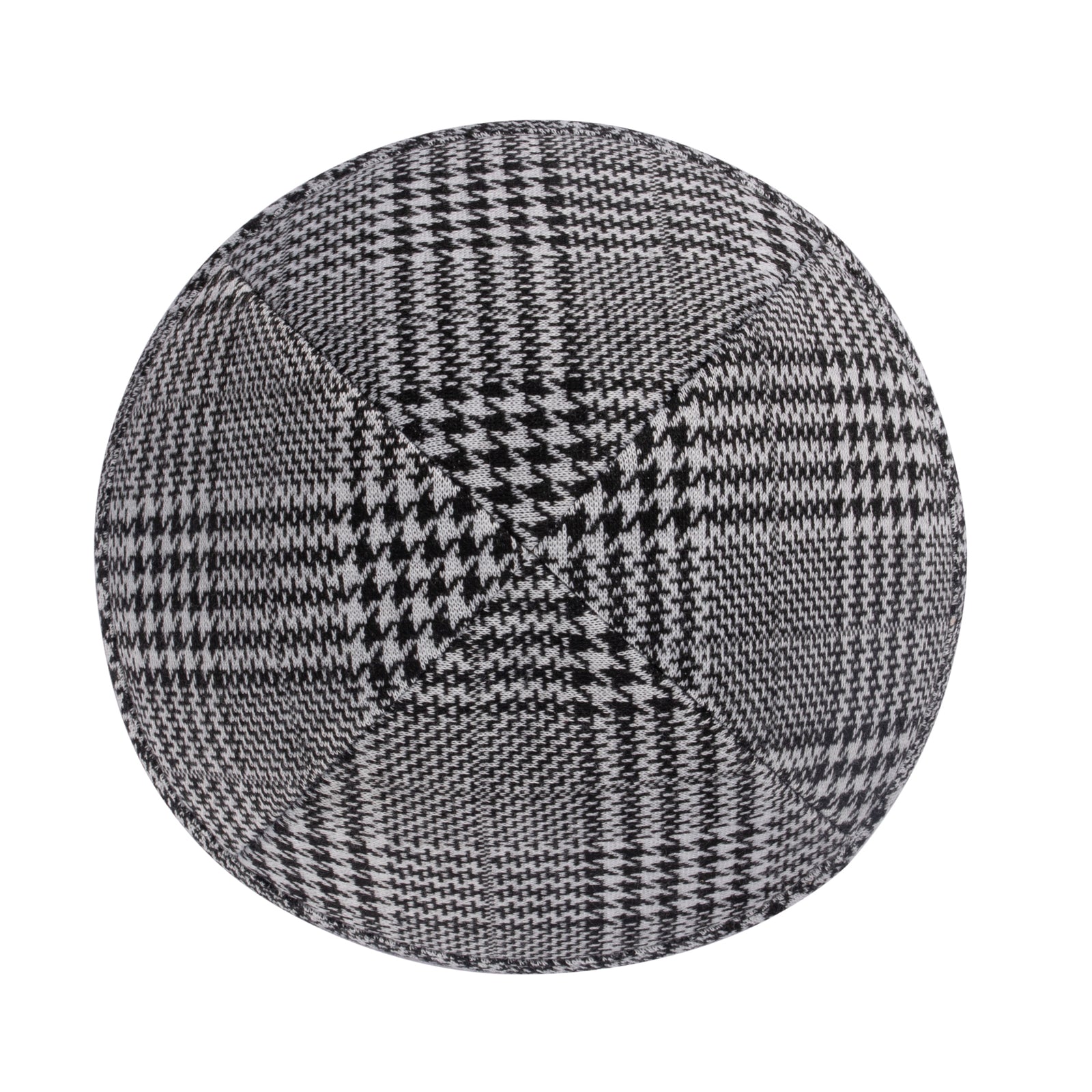 IKIPPAH BLACK & WHITE HOUNDSTOOTH PLAID YARMULKE