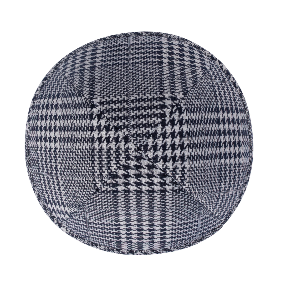 IKIPPAH NAVY & WHITE HOUNDSTOOTH PLAID YARMULKE