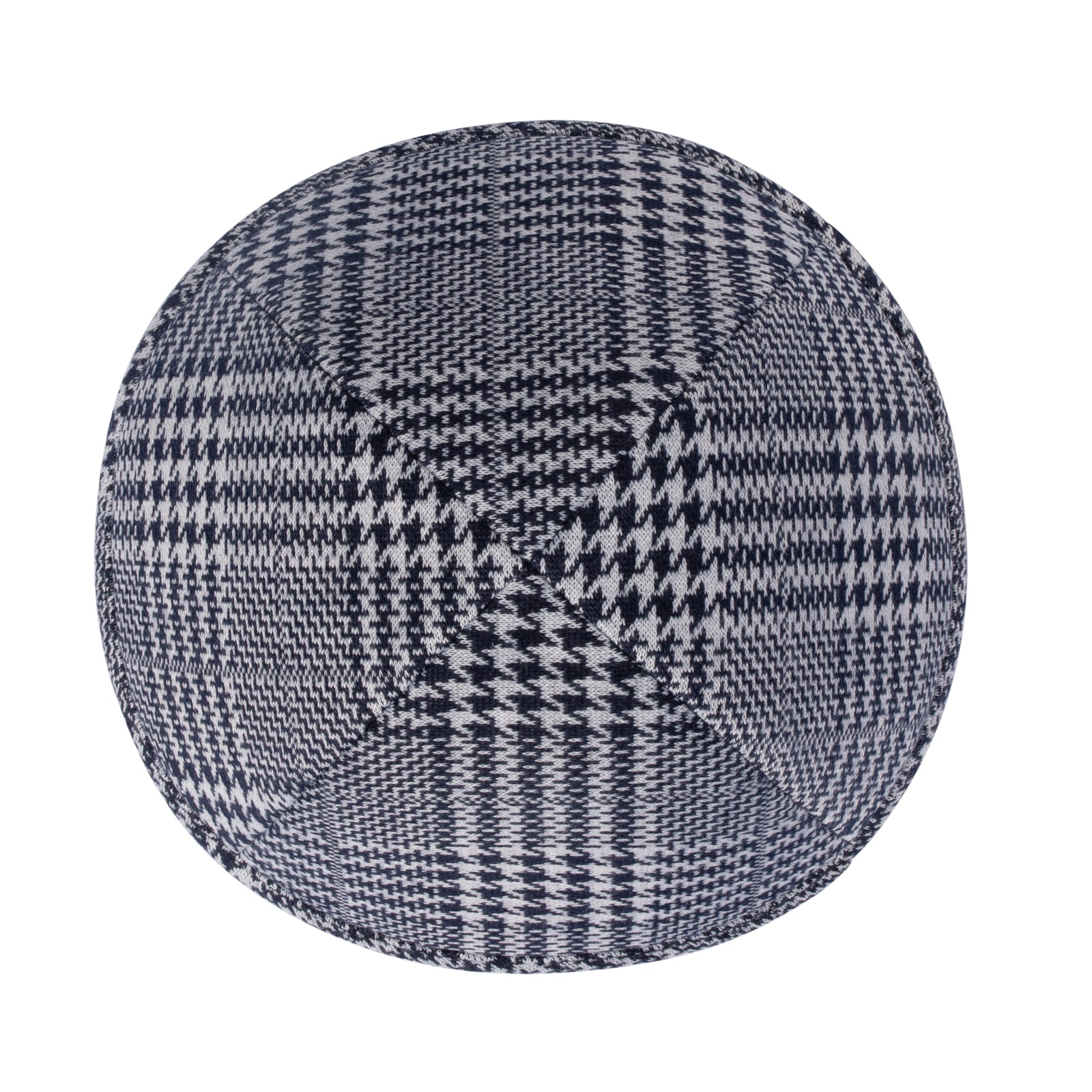 IKIPPAH NAVY & WHITE HOUNDSTOOTH PLAID YARMULKE