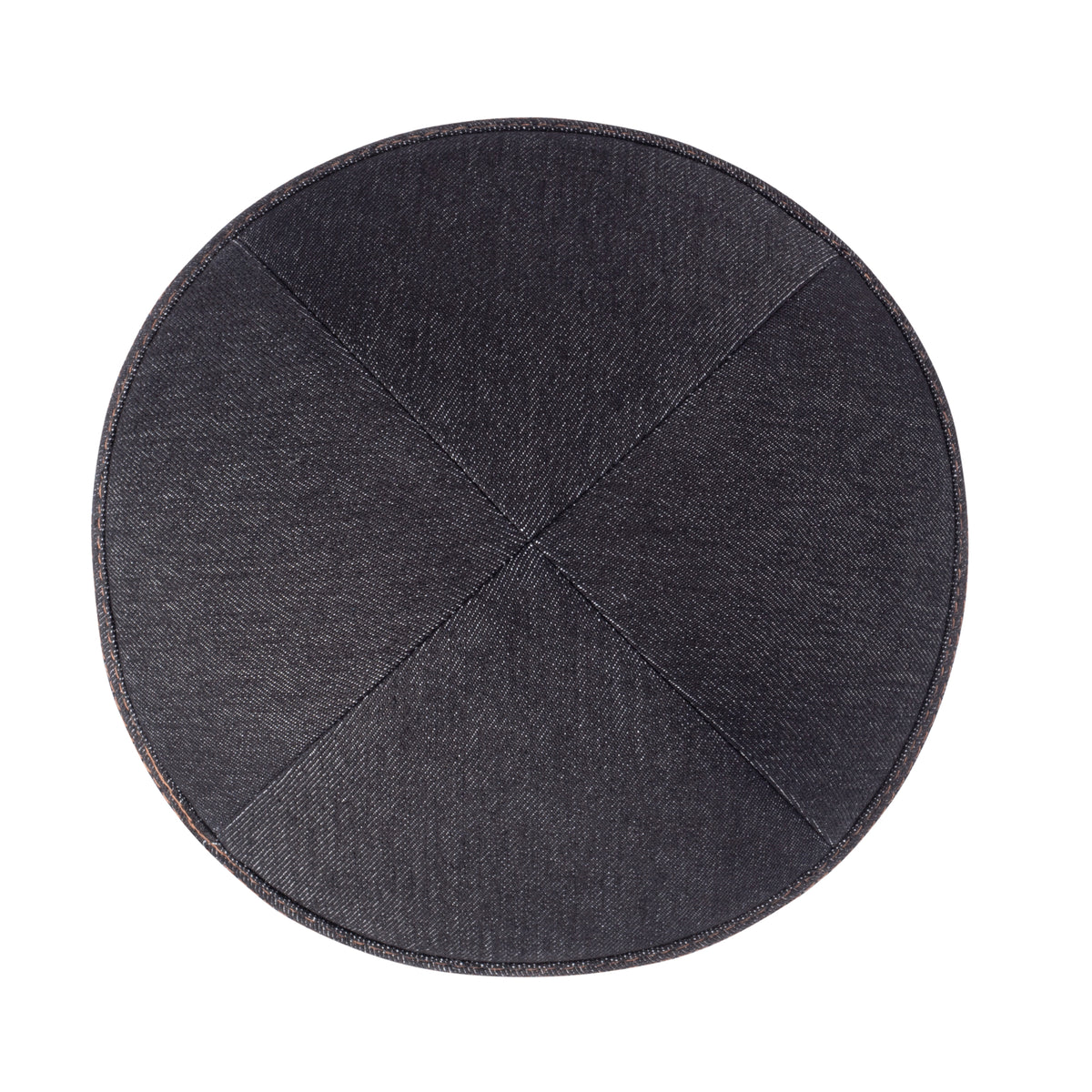IKIPPAH BLACK DENIM W/ CAMEL STITCHING YARMULKE