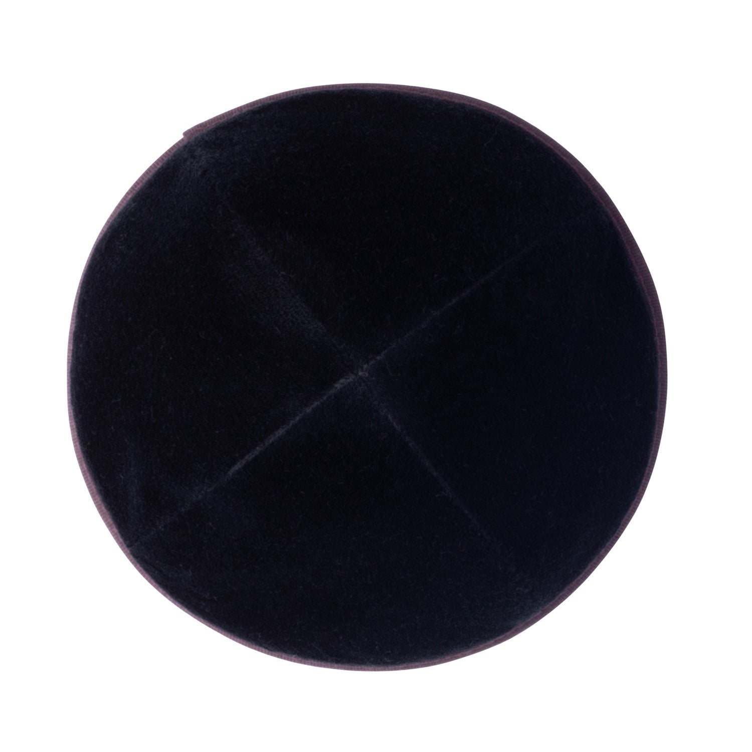 IKIPPAH BLACK VELVET W/ EGGPLANT RIM YARMULKE