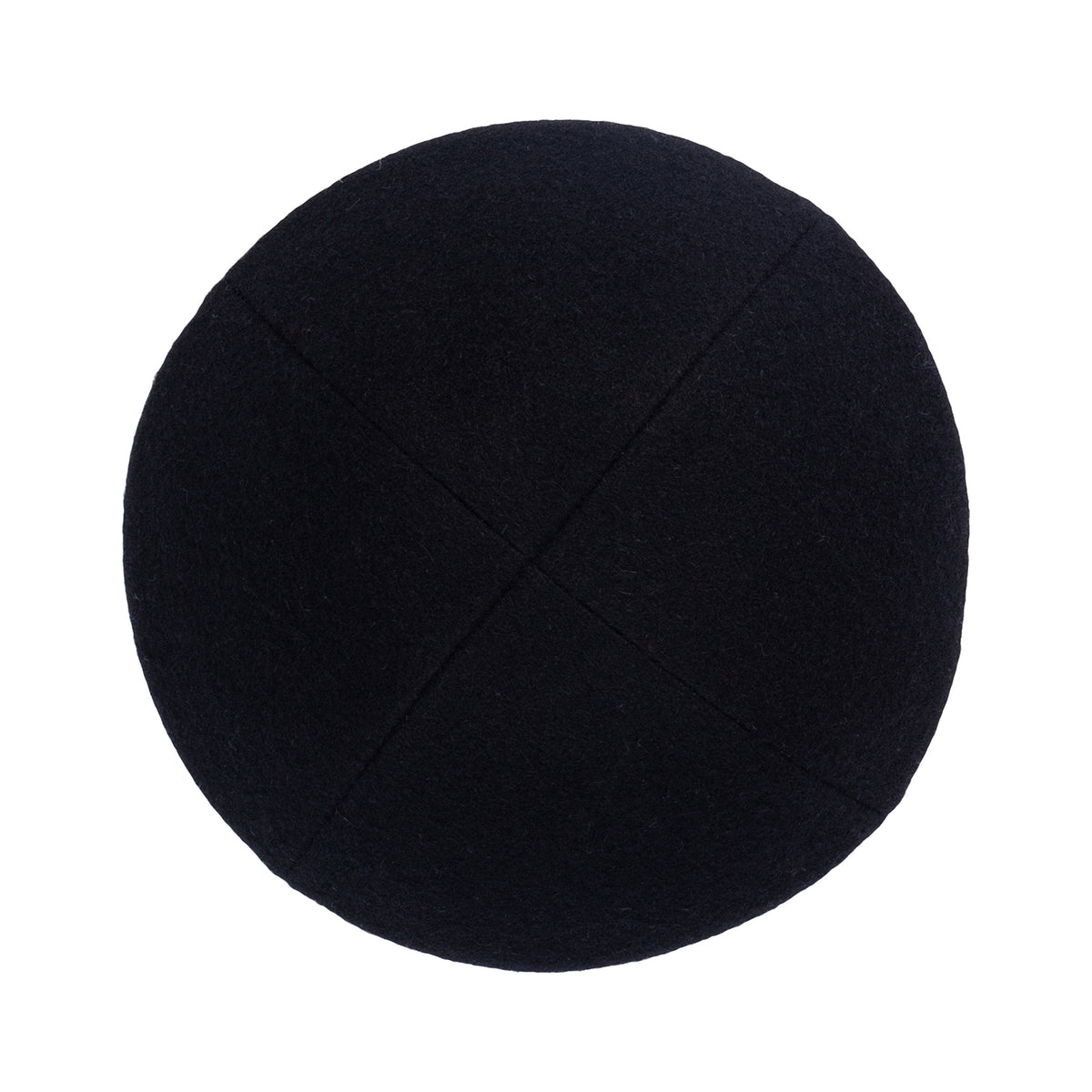 IKIPPAH BLACK WOOL W/ WHITE WOOL RIM YARMULKE