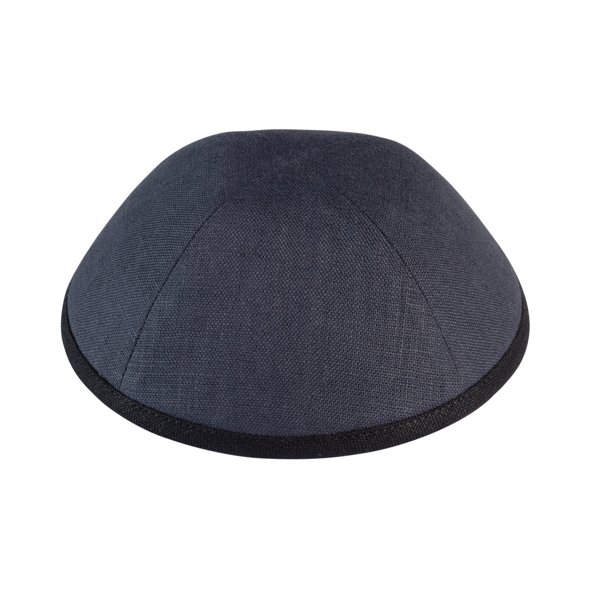 IKIPPAH CHARCOAL LINEN W/ BLACK RIM YARMULKE