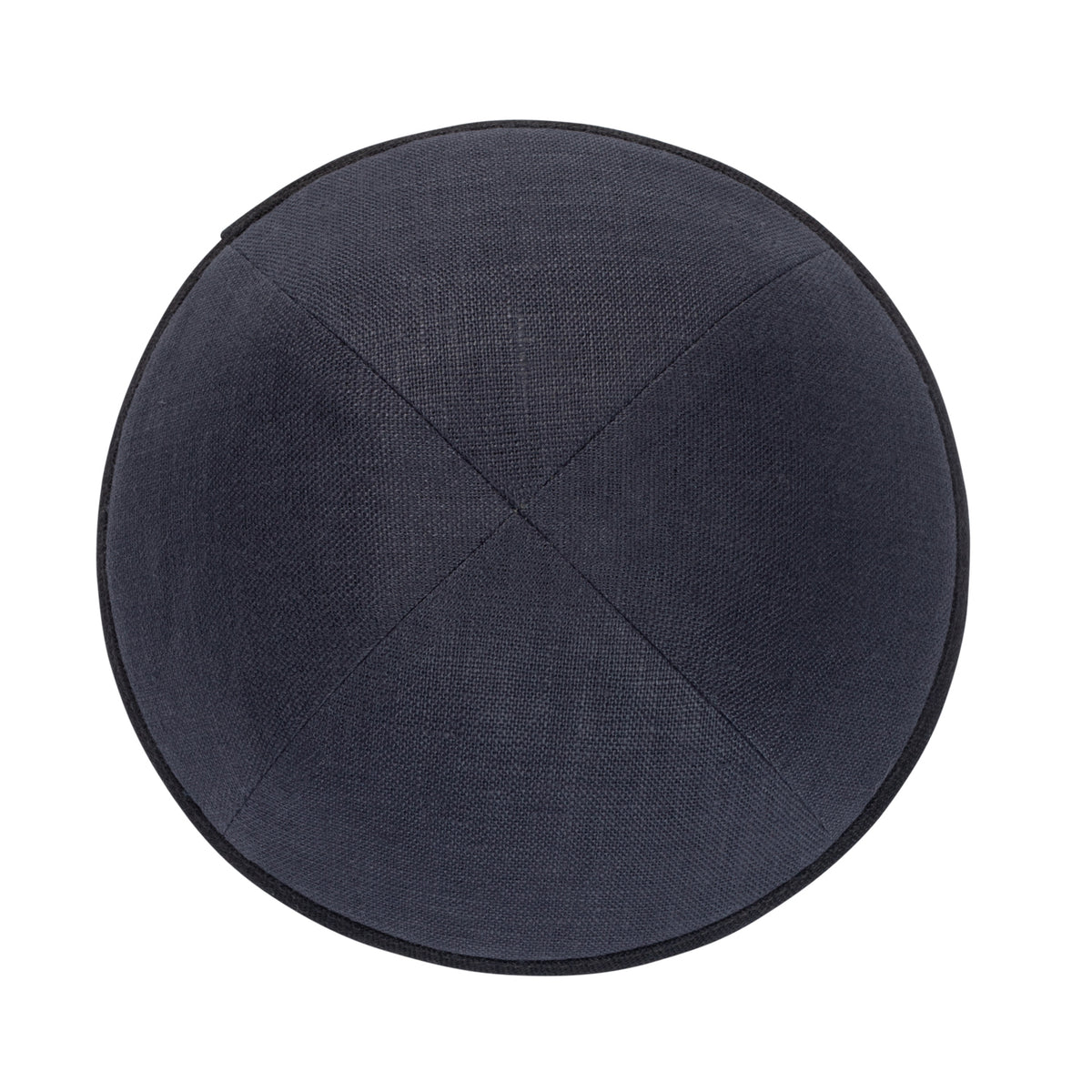 IKIPPAH CHARCOAL LINEN W/ BLACK RIM YARMULKE