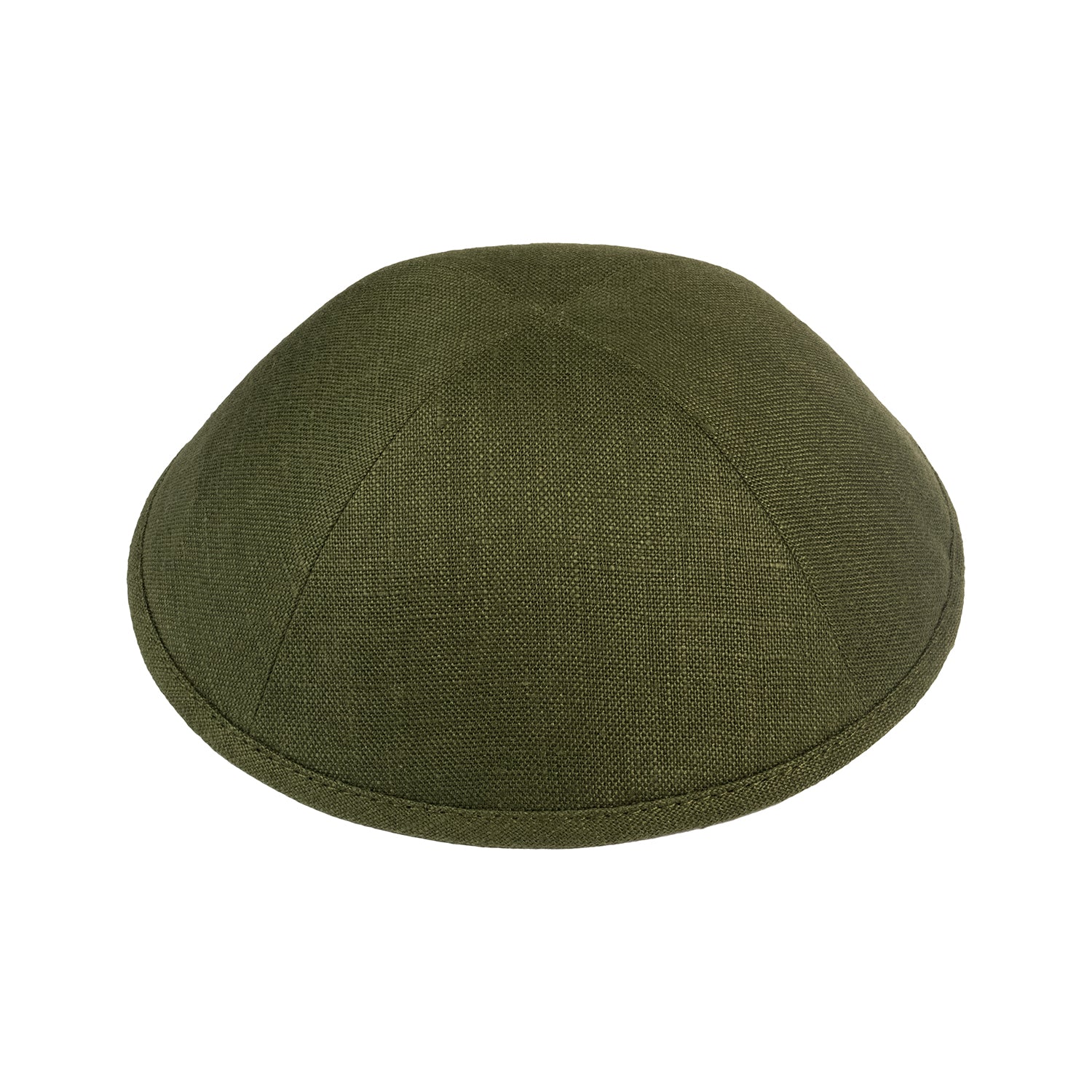 IKIPPAH OLIVE GREEN LINEN YARMULKE