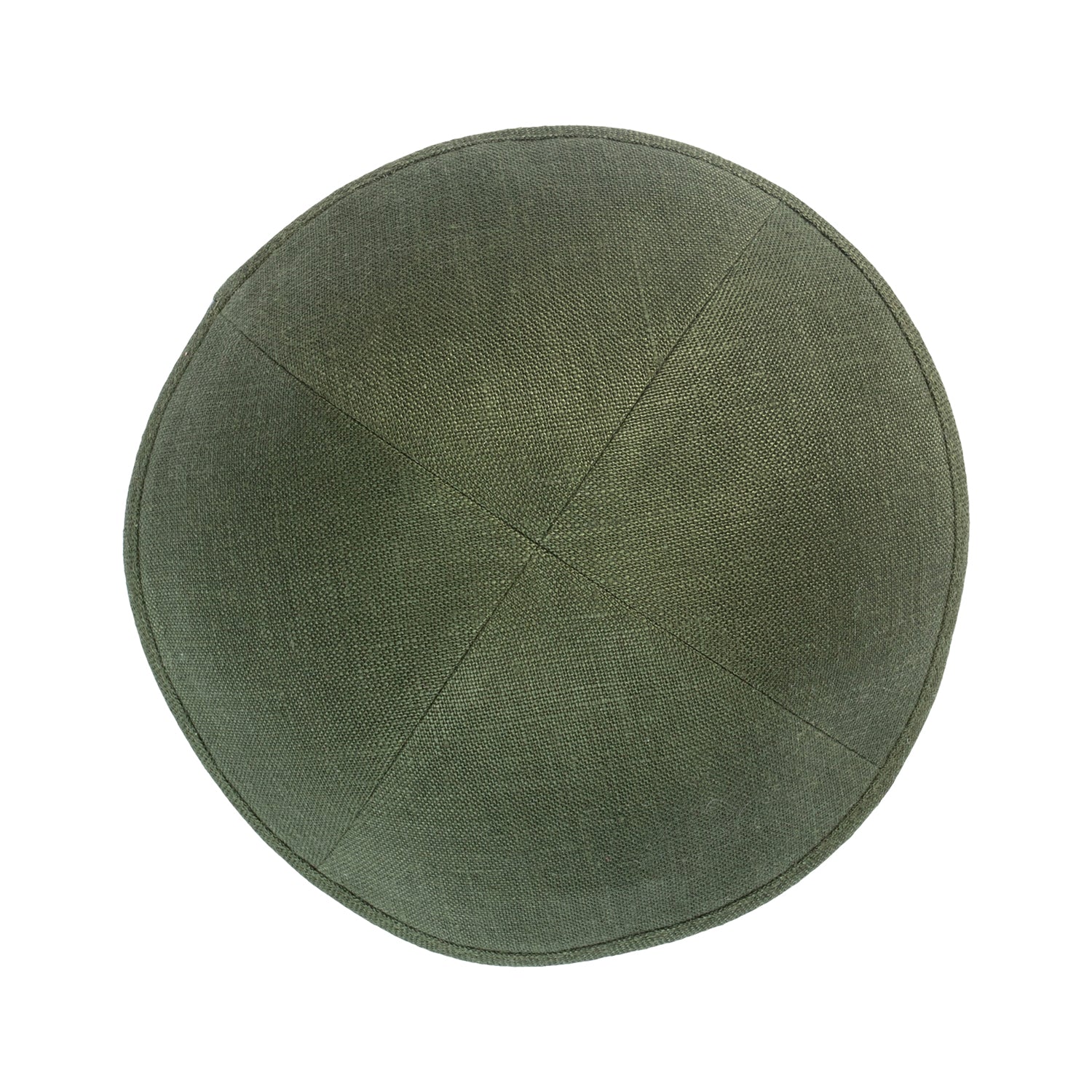 IKIPPAH OLIVE GREEN LINEN YARMULKE