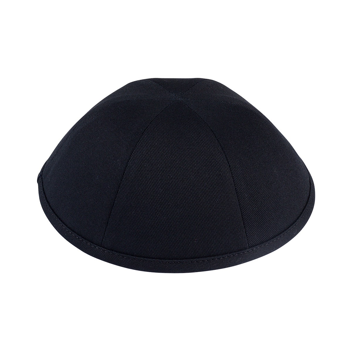 IKIPPAH BLACK COTTON - 6 PANEL YARMULKE