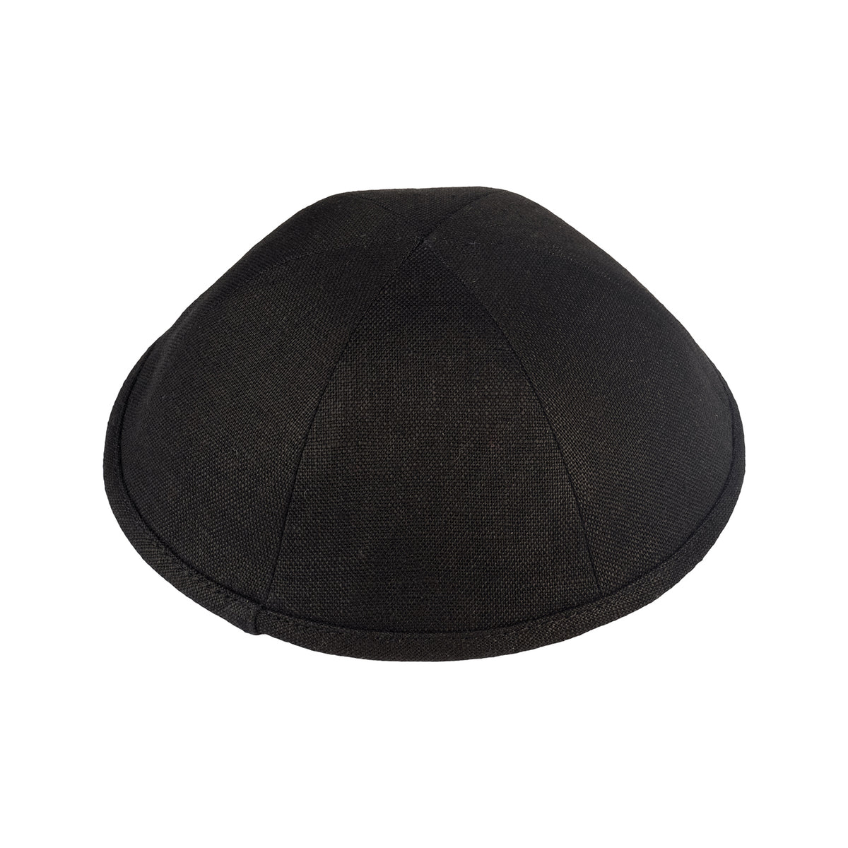 IKIPPAH BLACK LINEN - 6 PANEL YARMULKE